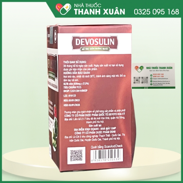 DEVOSULIN - Hỗ trợ giảm đường huyết, hạn chế biến biến chứng của tiểu đường